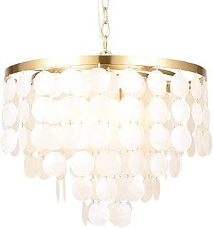 ALICE HOUSE White Shell Pendant Lights Brushed Brass