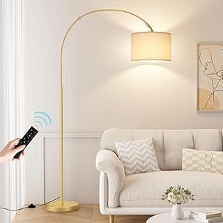 Brass Arc Floor Lamp with Dimmable LED